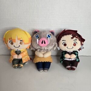 Demon Slayer Chokkori-san T-Arts Plush 4.5" Doll Japan Lot of 3 Stuffed Toys